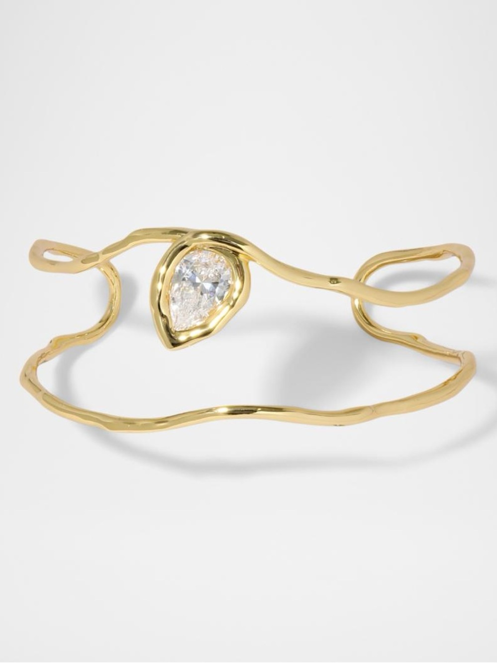 NWOT Alexis Bittar Asterales Gold Flat CZ Cuff Bracelet